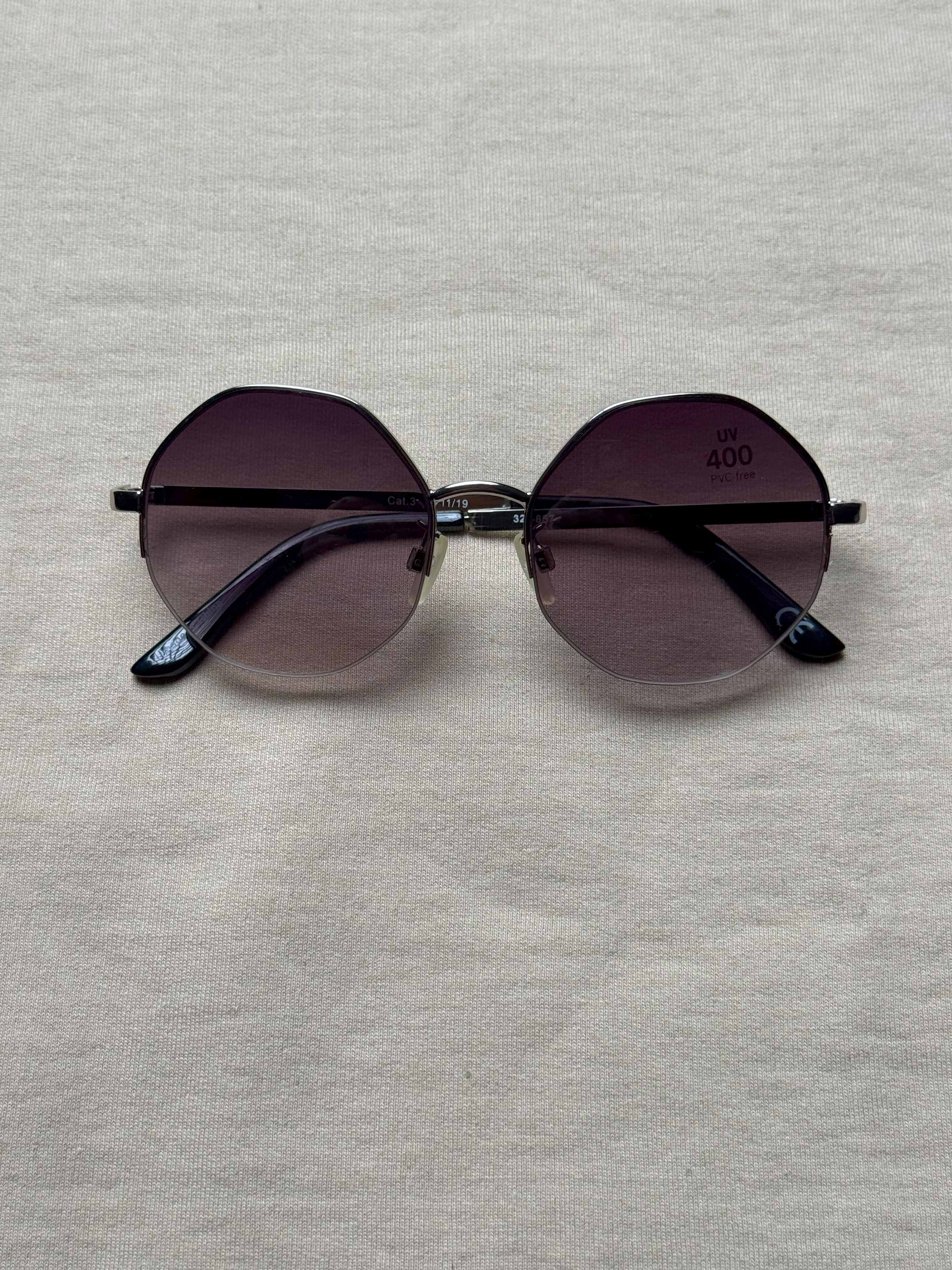 عینک آفتابی مردانه وارداتی گرد فلزی لنز گرادینت دودی